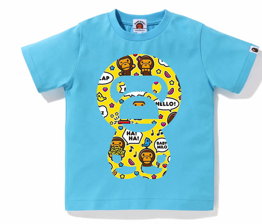 BABY MILO SPEECH BALLOON BIG BABY MILO TEE KIDS BLUE