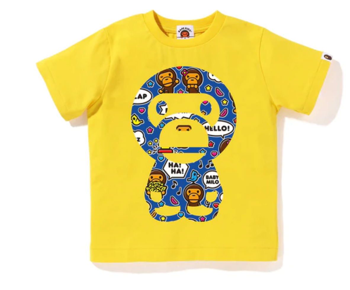 BABY MILO SPEECH BALLOON BIG BABY MILO TEE KIDS YELLOW