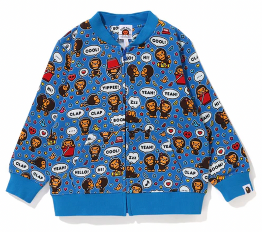 BAPE BABY MILO SPEECH BALLOON ZIP HOODIE REMOVABLE KIDS