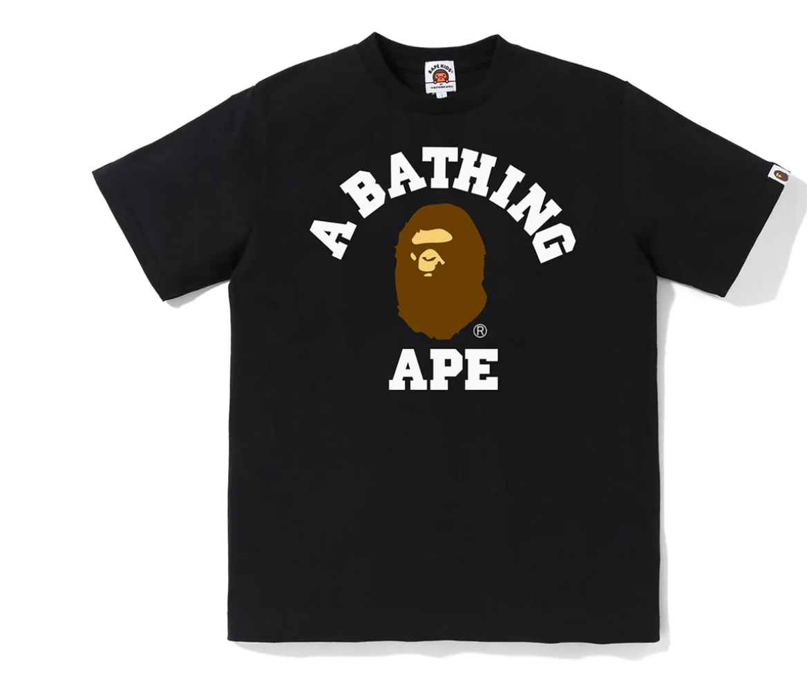 BAPE COLLEGE TEE KIDS BLACK