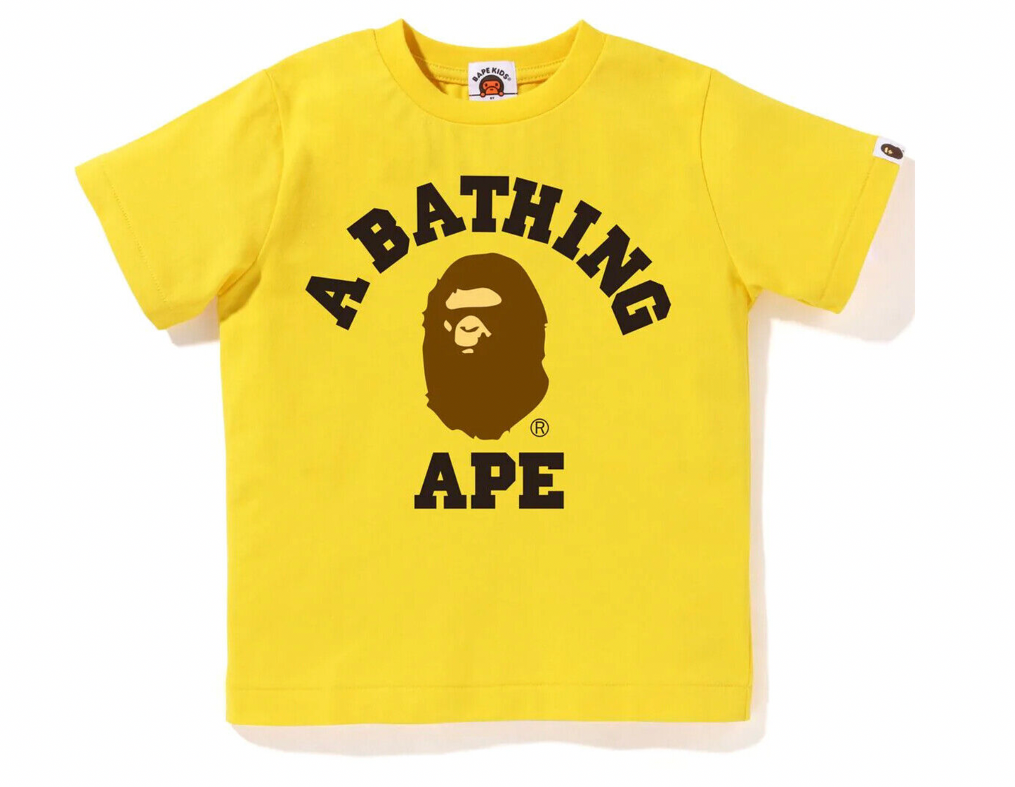 BAPE COLLEGE TEE KIDS YELLOW