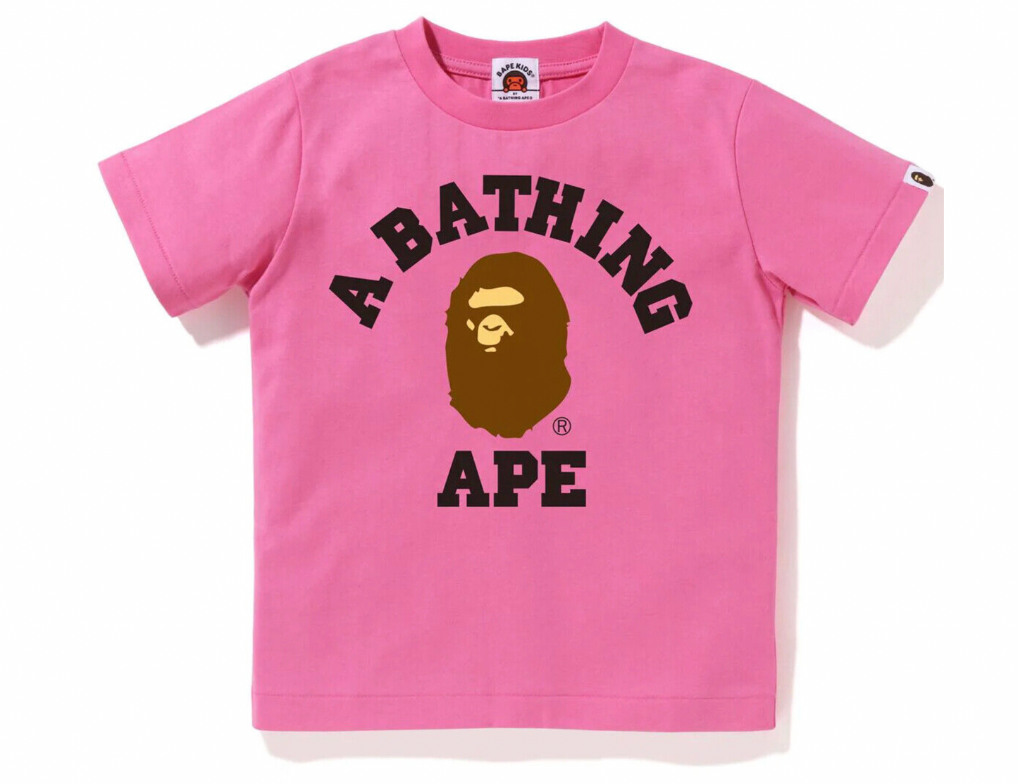 BAPE COLLEGE TEE KIDS PINK