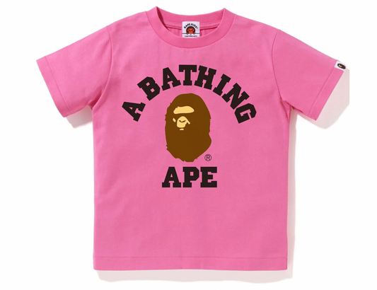 BAPE COLLEGE TEE KIDS PINK
