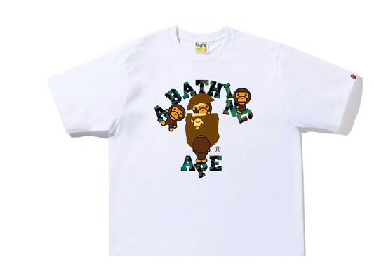 BAPE Thermography College Milo Tee White