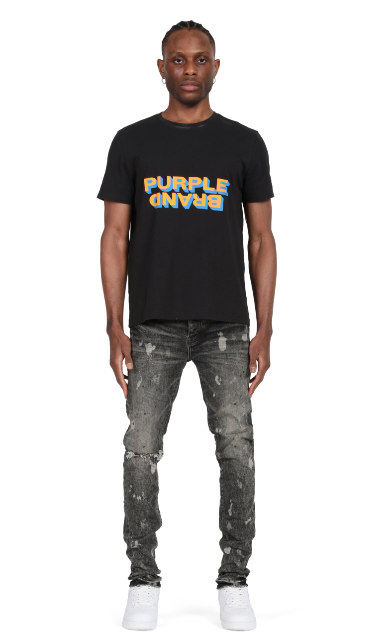 Purple Brand Vintage Black Acid Bleach