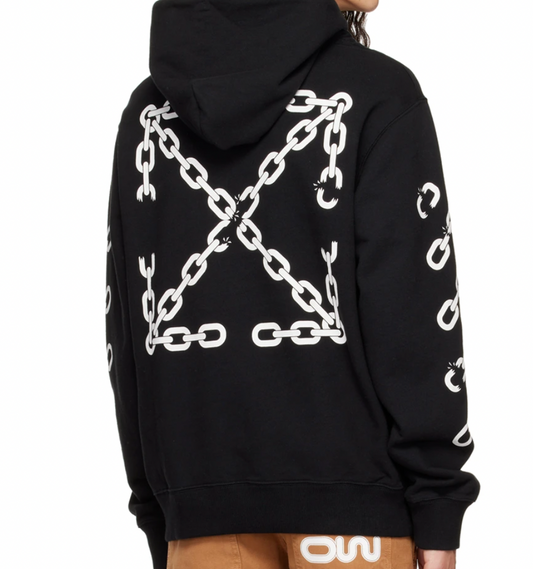 Off-White Chain-Link Arrows Hoodie Black