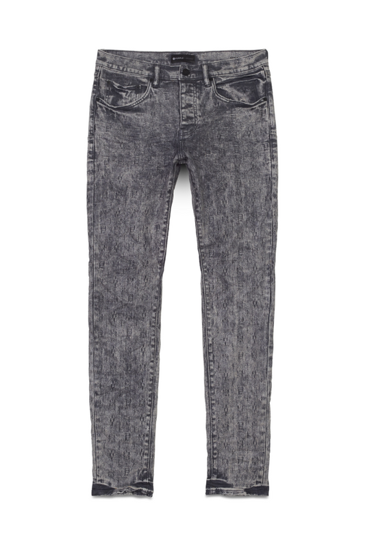 Purple Brand Light Grey Film Jacquard Denim
