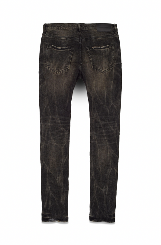 Purple Brand Washed Black Tie Acid Denim