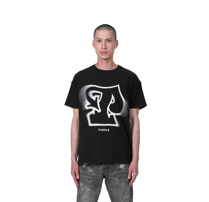 Purple Brand Textured Jersey Inside Out Tee White P Logo