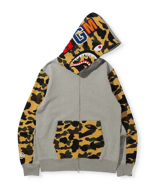BAPE 1st Camo Shark Full Zip Hoodie (FW21) Gray