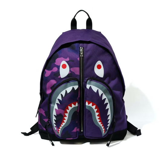 BAPE Color Camo Shark Day Backpack Purple