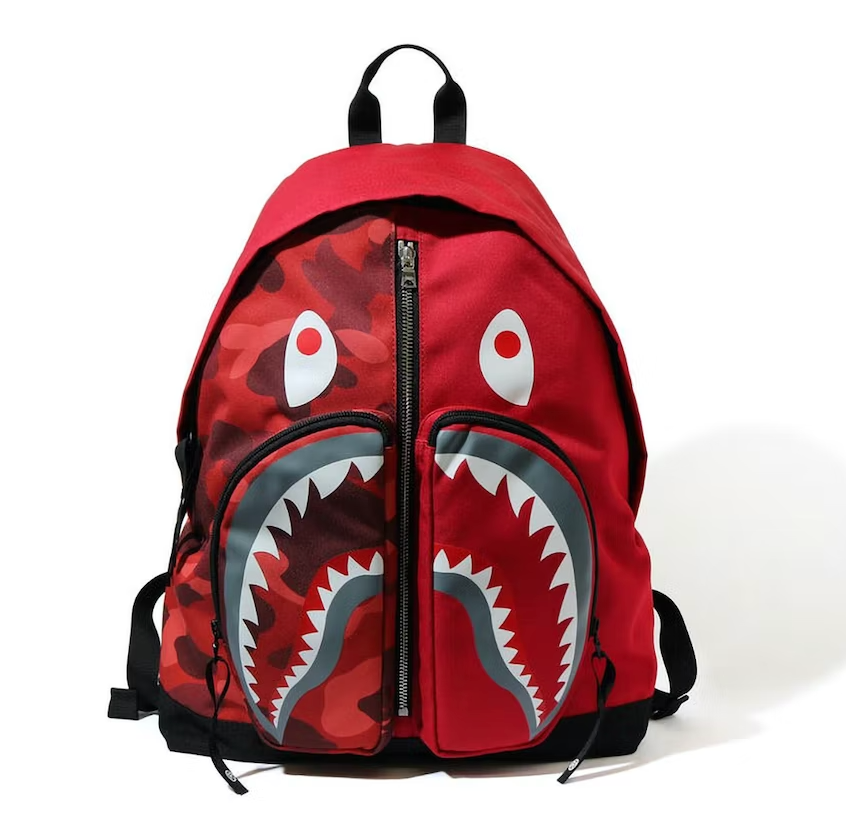 Red shop bape bookbag