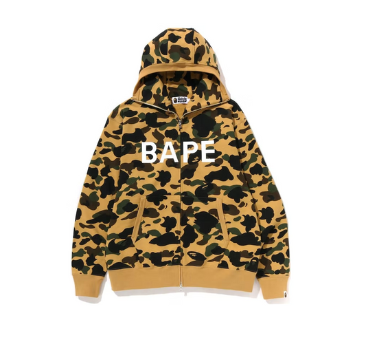 BAPE 1st Camo Full Zip Hoodie (SS23) Yellow