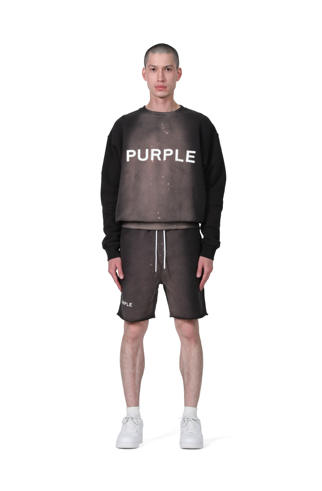 Purple Brand HWT FLEECE CREWNECK BLACK BEAUTY