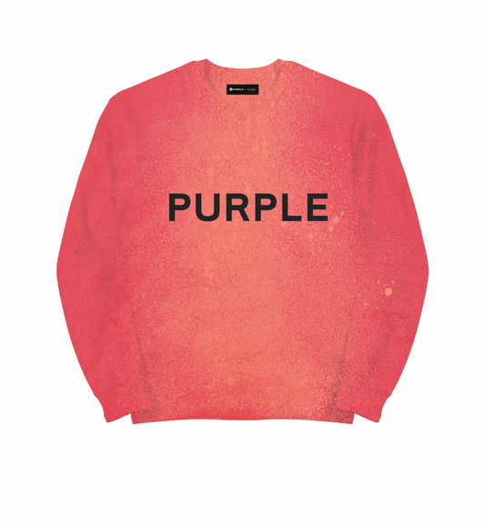 PURPLE BRAND HWT FLEECE CREWNECK POPPY RED