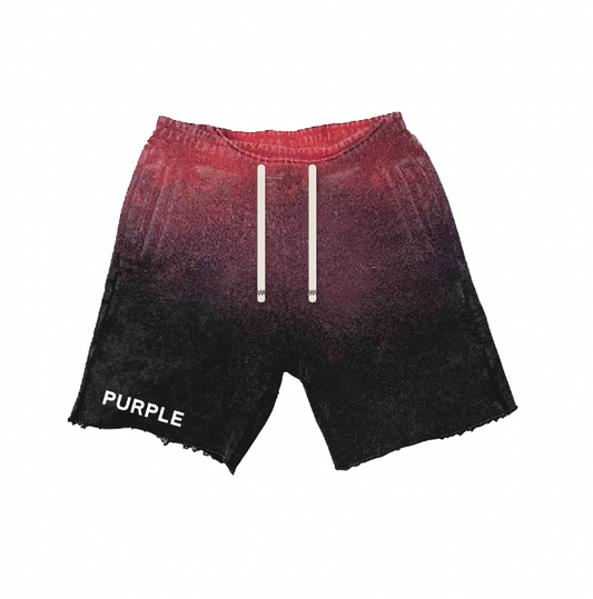 PURPLE BRAND HWT FLEECE SHORTS BLACK/RED