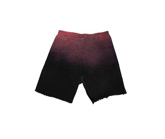 PURPLE BRAND HWT FLEECE SHORTS BLACK/RED