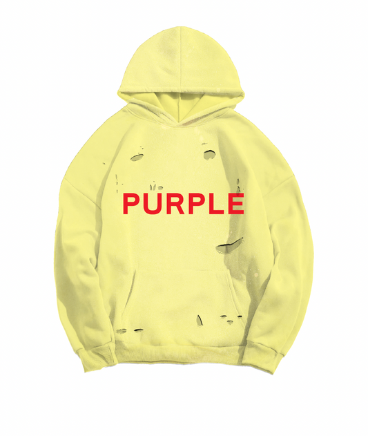 PURPLE BRAND FRENCH TERRY PO HOODY ELFIN YELLOW