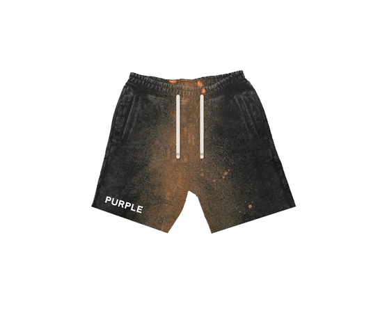 PURPLE BRAND FRENCH TERRY SHORT BLACK BEAUTY BLEACHED