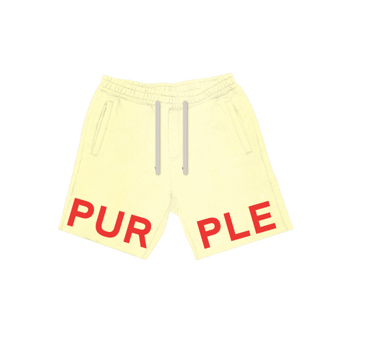 PURPLE BRAND FRENCH TERRY SHORT ELFIN YELLOW