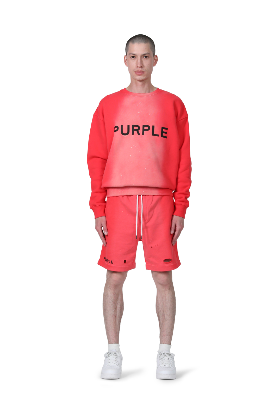 PURPLE BRAND FRENCH TERRY SHORT POPPY RED