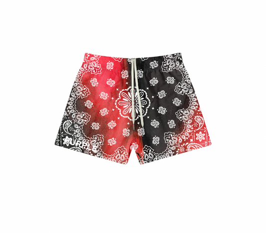 PURPLE BRAND POLYESTER ALL ROUND SHORT POPPY RED/BLACK BEAUTY