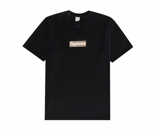 Supreme Burberry Box Logo Tee Black