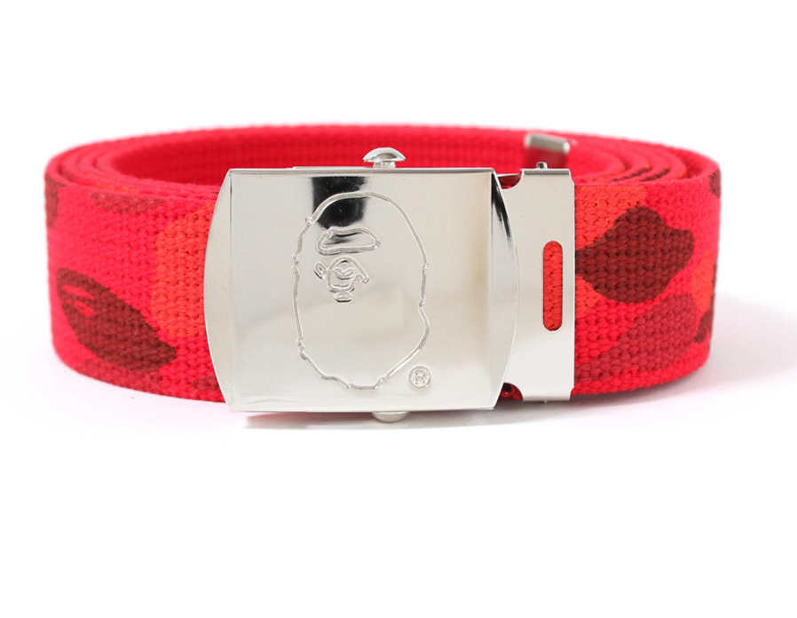 BAPE Color Camo Apehead GI Belt Red
