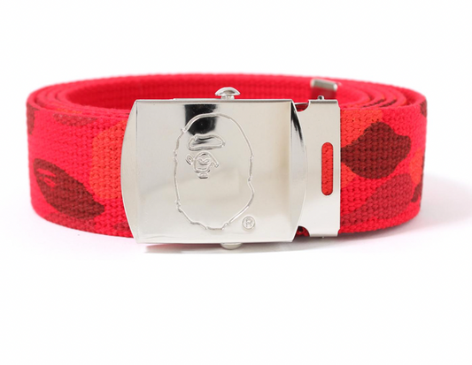 BAPE Color Camo Apehead GI Belt Red