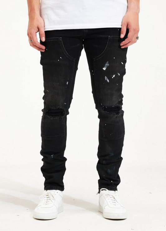 Embellish Hart Denim (White Paint Splatter)