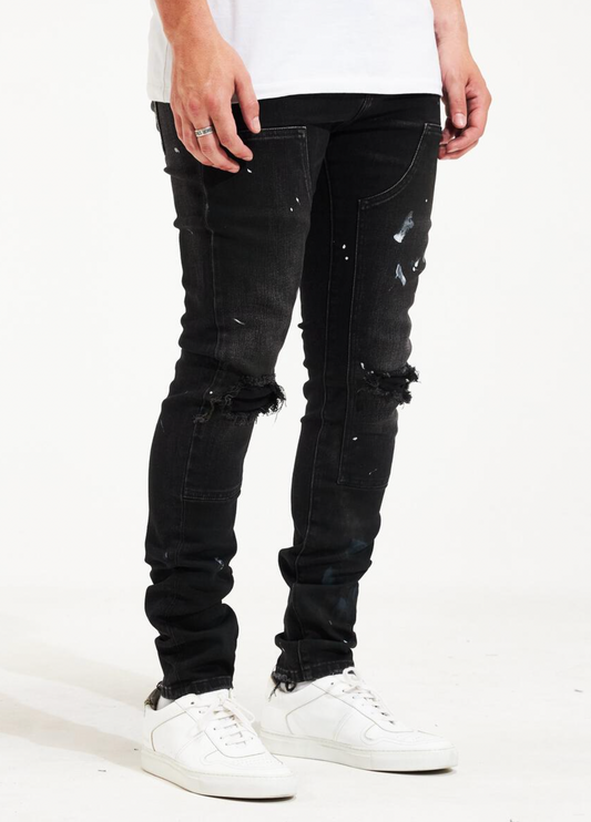 Embellish Hart Denim (White Paint Splatter)