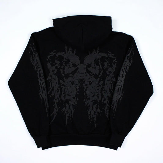 PAIN IS PURE 'PURE' ANGEL HOODIE BLACK/BLACK