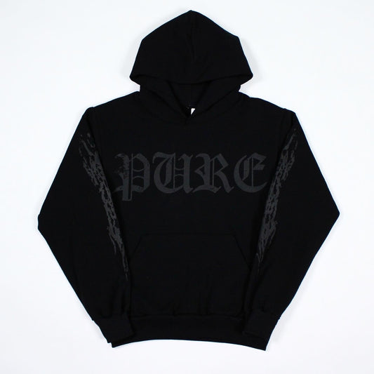 PAIN IS PURE 'PURE' ANGEL HOODIE BLACK/BLACK