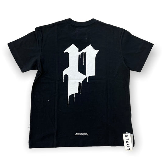 Purple Brand Textured Jersey SS Tee Gothic Jumbo Black Beauty