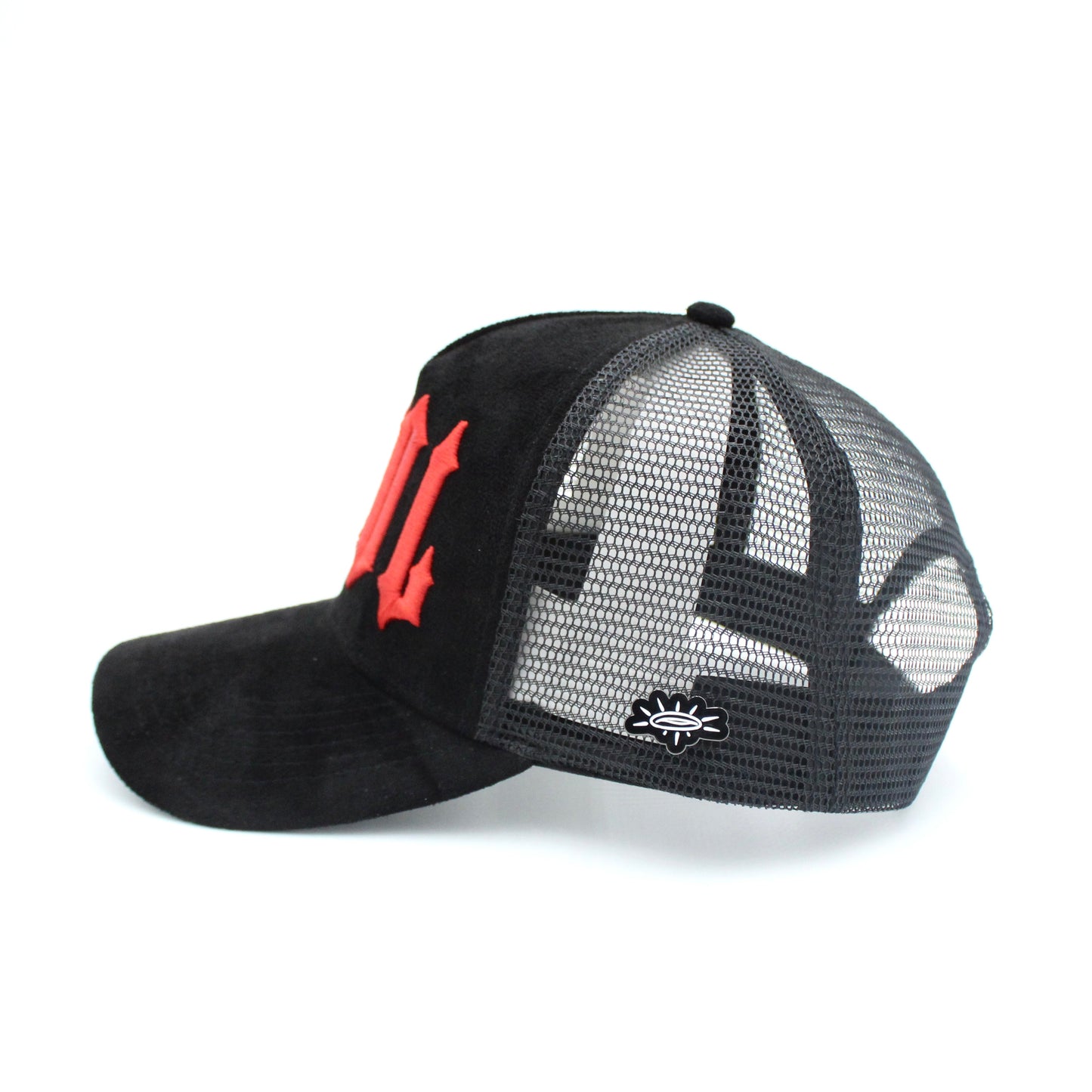 EVOL New Font Trucker Hat Black/Red (Suede Edition)