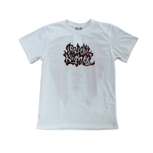 LONELY NIGHTS FLAME LOGO TEE WHITE/RED