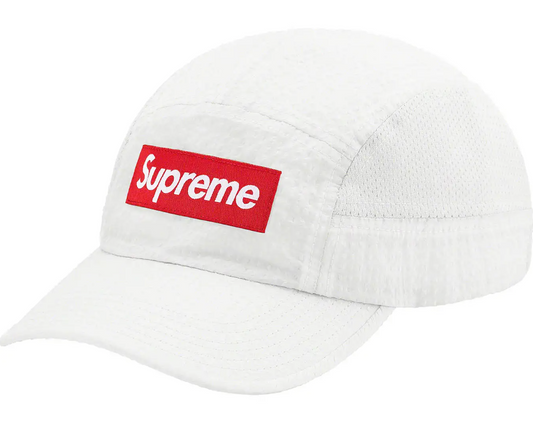 Supreme Mesh Seersucker Camp Cap White