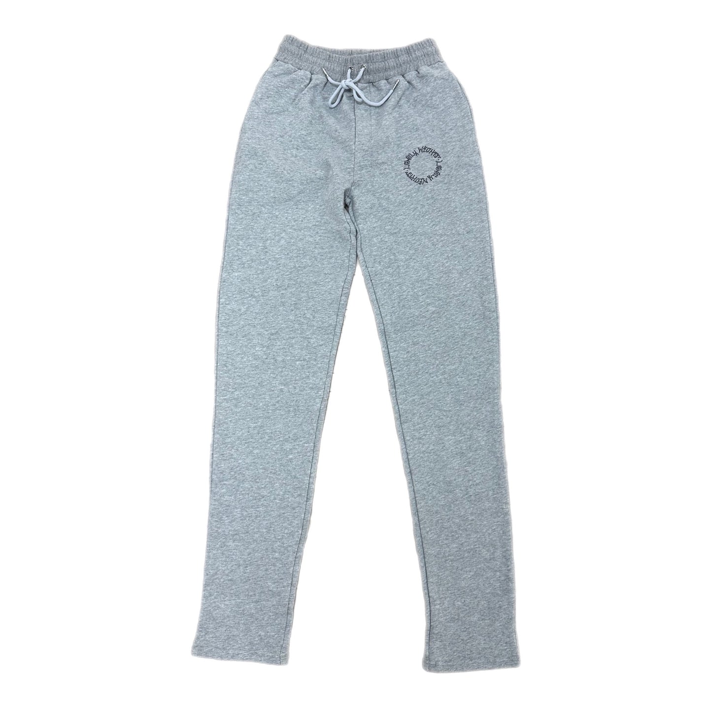Lonely Nights Rhinestones Circle Logo Sweatpants Grey