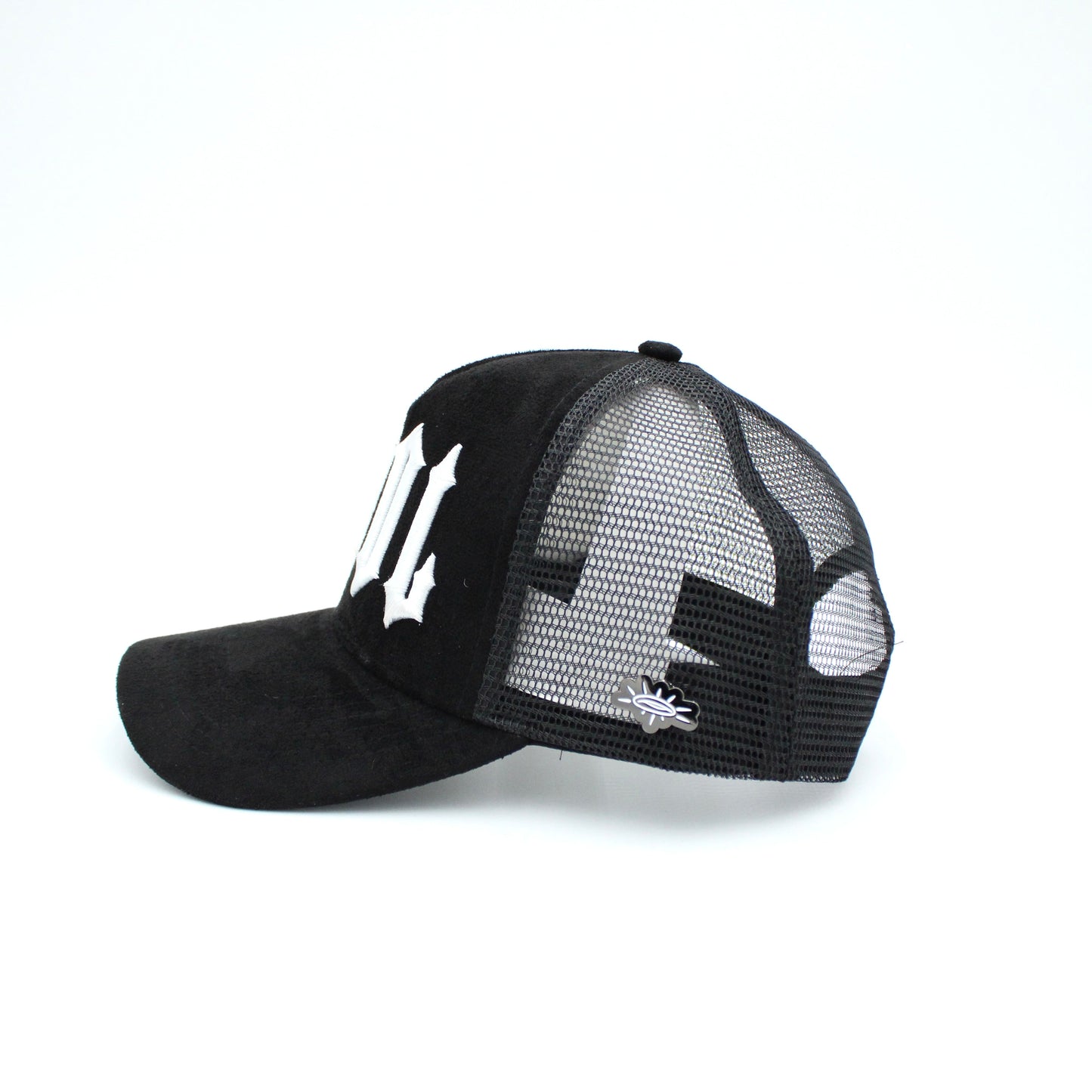 EVOL New Font Trucker Hat Black/White (Suede Edition)