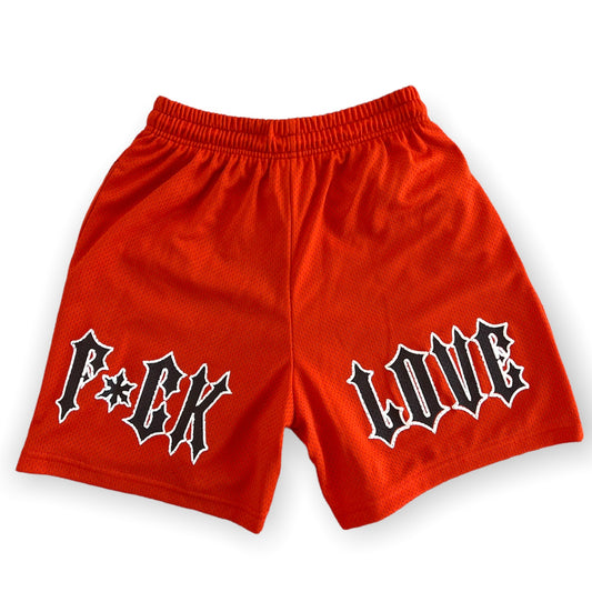 EVOL F*ck Love Shorts Orange and Brown