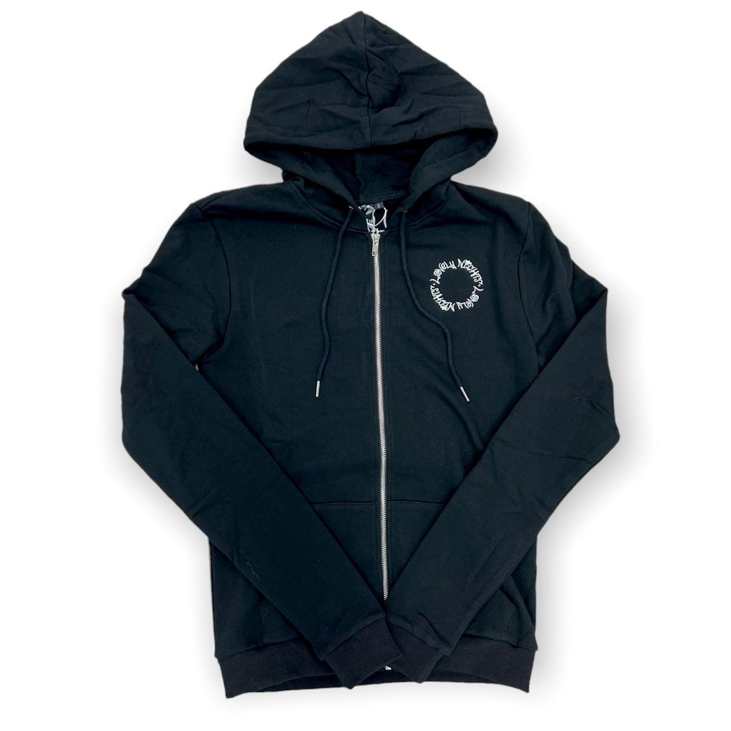 Lonely Nights Classic Zip Up Hoodie Black and White LNC