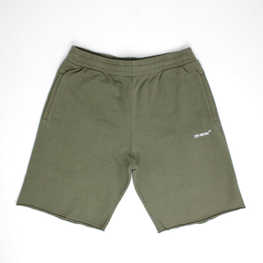 Off-White Wave Diag Print Sweatshorts Green/White
