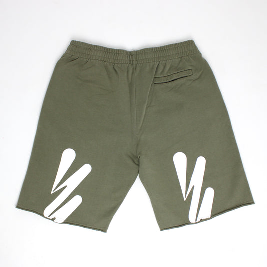 Off-White Wave Diag Print Sweatshorts Green/White