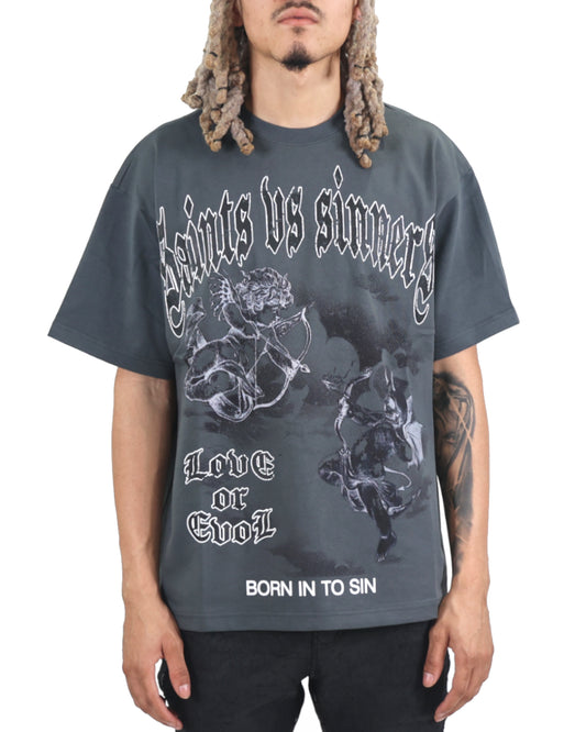 EVOLV+VE Saints Vs Sinners Heavy Tee