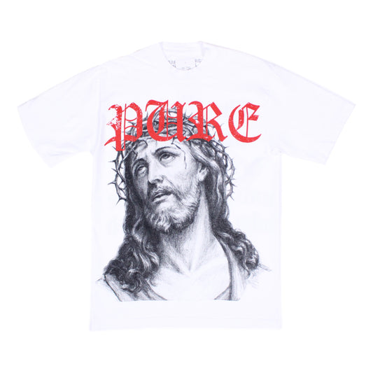 PAIN IS PURE JESUS PSALM 34:18 TEE WHITE/RED