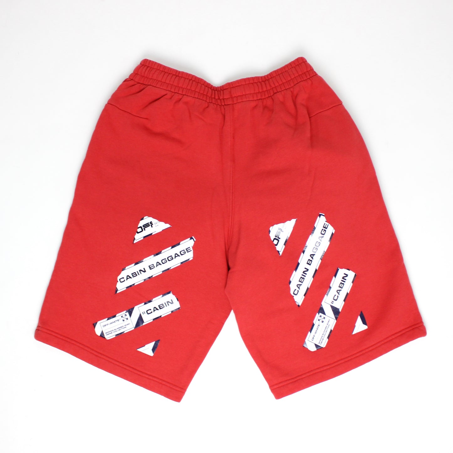 Off-White Airport Tape Sweatshort Red