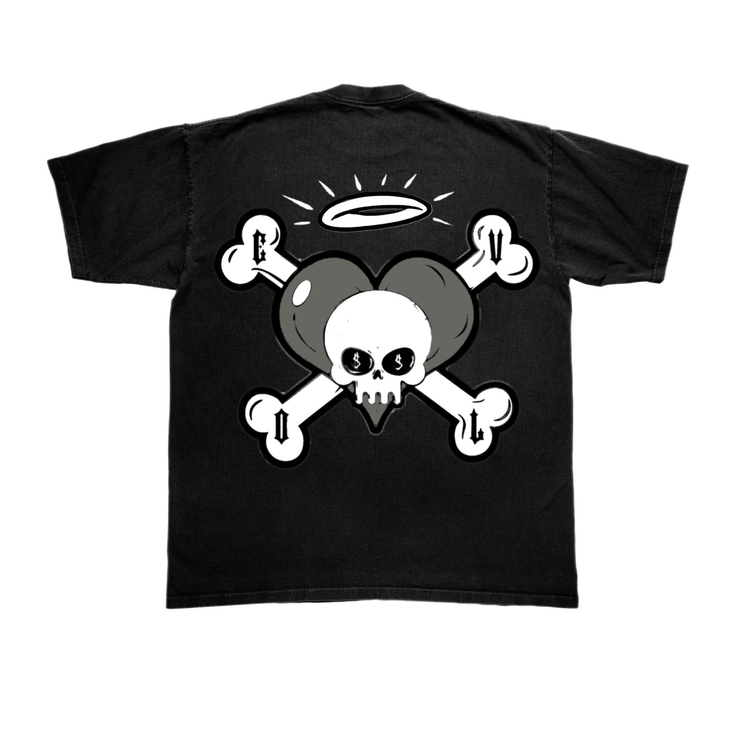 EVOL Halo Over Skull Tee Black/Grey/White
