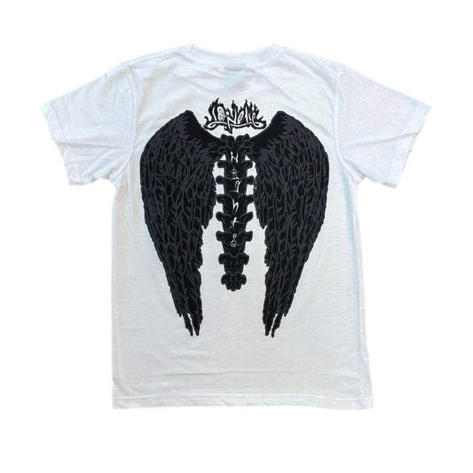 LONELY NIGHTS FLAME LOGO TEE WHITE/BLACK