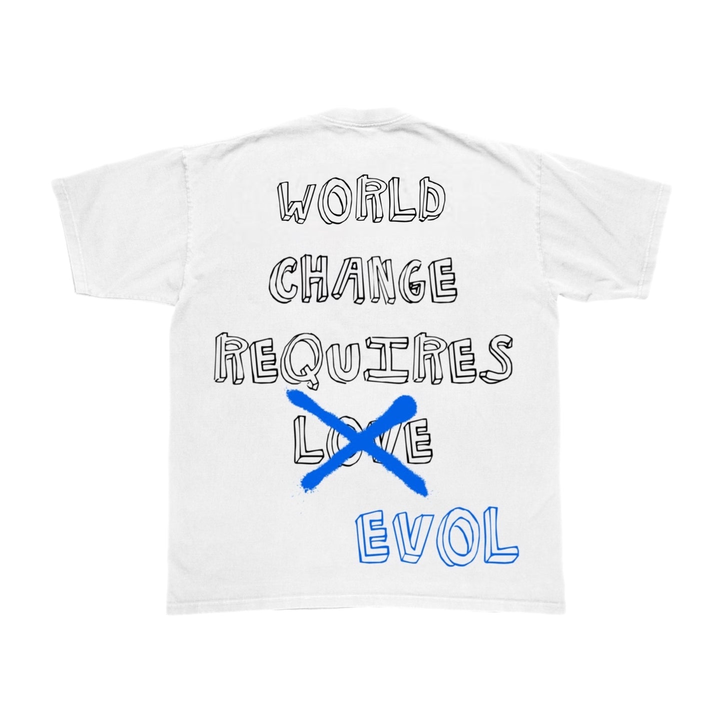 EVOL WORLD CHANGE TEE WHITE/ROYAL BLUE/RED