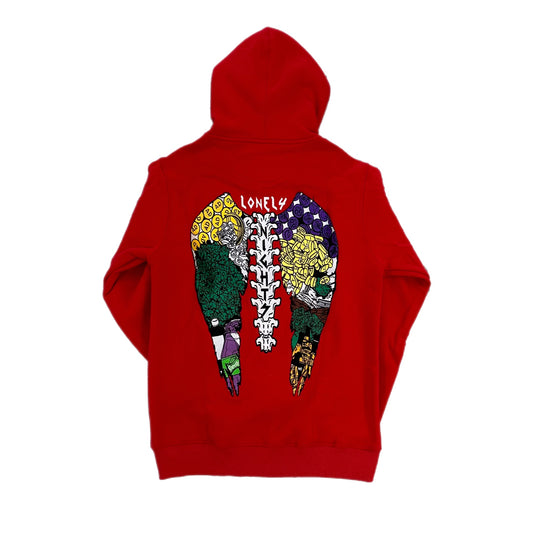 Lonely Nights Numb 2 Pain Hoodie Red/Multi